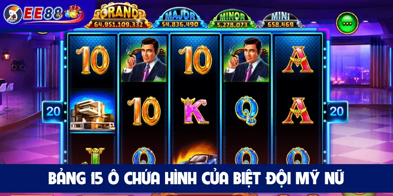 Bảng 15 ô chứa hình của Biệt Đội Mỹ Nữ