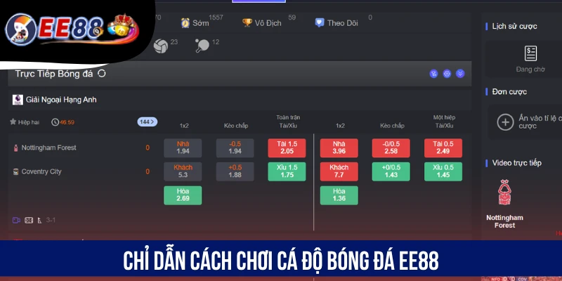 Chỉ dẫn cách chơi cá độ bóng đá EE88