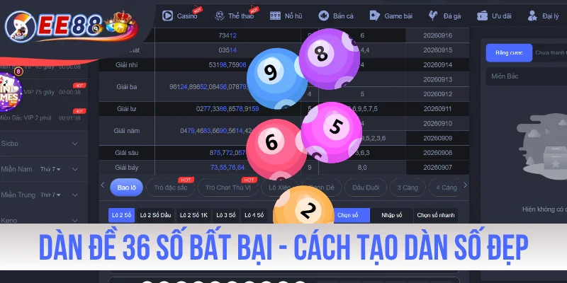 Dàn Đề 36 Số Bất Bại - Cách Tạo Dàn Số Đẹp Thu Lãi Lớn