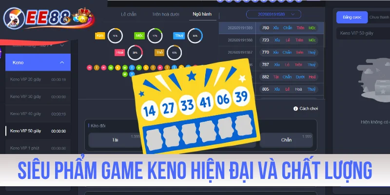 Siêu phẩm game Keno hiện đại và chất lượng