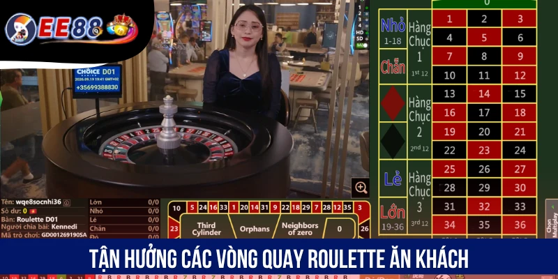 Tận hưởng các vòng quay Roulette ăn khách